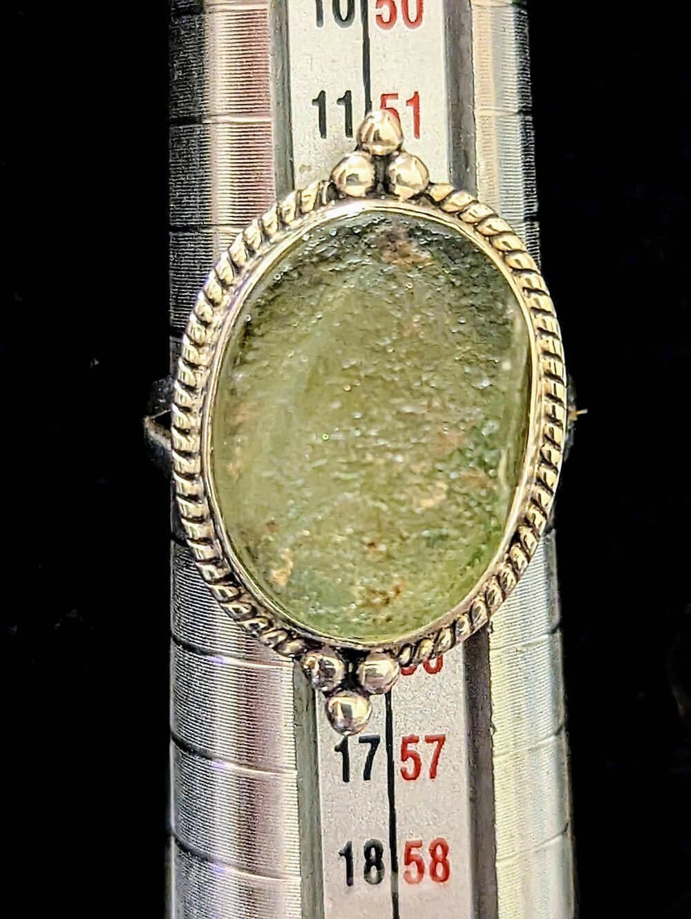 *GENUINE* Roman Glass ring Set In Premium 925 Sterling  Silver